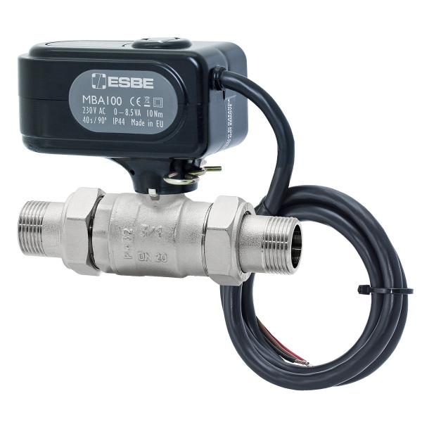 ESBE Motorkugelhahn MBA122 DN15 Kvs20 als 2 Wege Zonen. 230V,