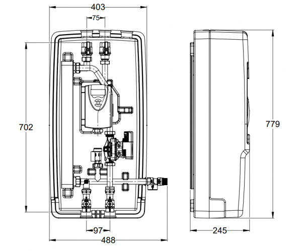 LK Armatur LK 250 Trinkwasserstation 12-28L IG mit Regler und Wärmetauscher