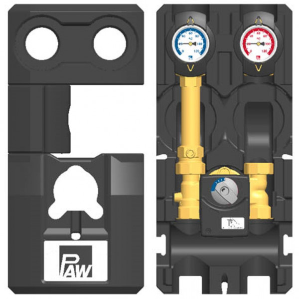 PAW HeatBloC K34 DN 20 3 Wege H-Mischer mit Bypass Motor SR2