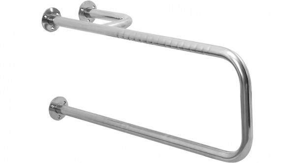 AS WC-Stützgriff Edelstahl 1.4301 810 x 300 mm, mit seitlichem Stützrohr