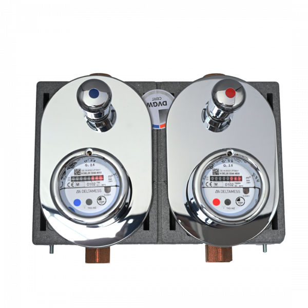 DELTAMESS Miniblock - PAKET 3/4" IG Rotguss zzgl. 2 EGBs