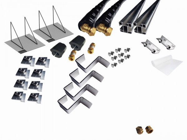 Thermic Energy Montagepaket 2er Grundset FK253 Flachdachaufständerung 45Grad senkrecht