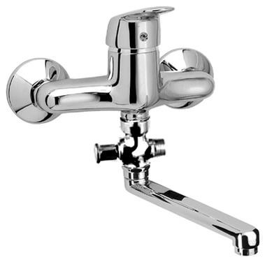 Herzbach WF und Brausebatterie Kappa Brauseanschluss 1/2" m schwb. Al 300 chr
