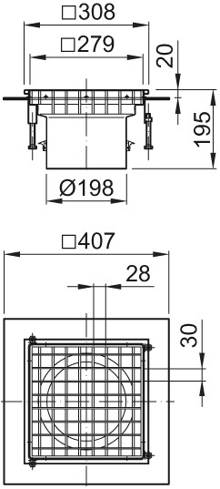 ACO Aufsatzstück AV Variant ES M 125 lose eingelegt rutschhemmend