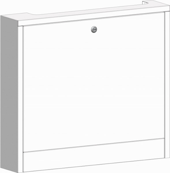 PAW Aufputzschrank Fußboden 750 x 695 x 150 mm Münzschloss, RAL9016 gepulvert