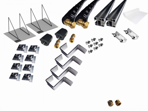 Thermic Energy Montagepaket 2er Grundset FK253 Flachdachaufständerung 20Grad senkrecht