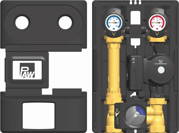 PAW HeatBloC K38 DN 25 4-Wege H-Mischer Motor SR5 GF UPML 25-105 AUTO