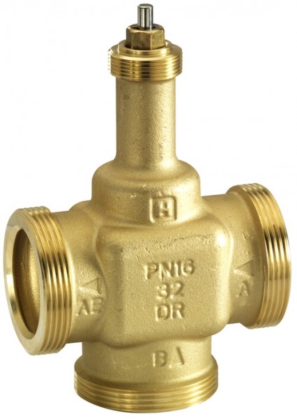 Honeywell Zonen Dreiwegeventil V5833A Rotguss, PN 16 DN 25, kvs Wert 6,3