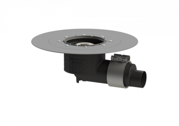 KESSEL Grundkörper Ecoguss Klebeflansch, DN 50, Auslauf seitlich