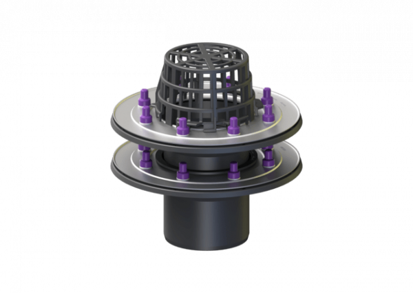 KESSEL Flachdachablauf Pressfl. doppelt, DN 100, mit Laubfang