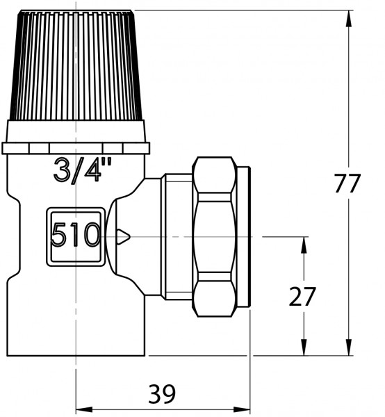 LK Armatur LK 510 Sicherheitsventil Rp3/4 1,5bar HZ