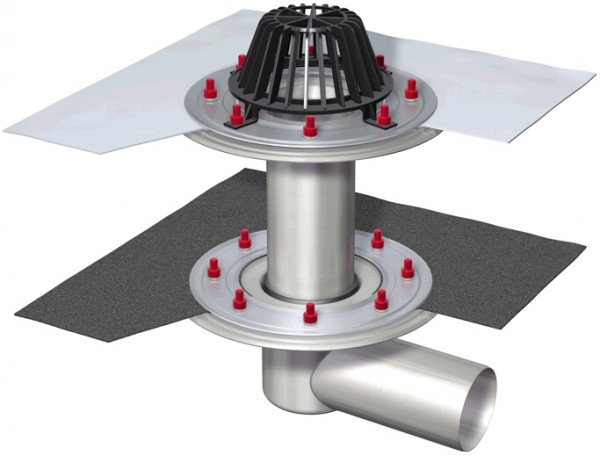 ACO Flachdachablauf Spin DN 100 2 tlg. 1,5Grad ohne Dichtungsbahn
