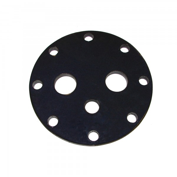 Flanschplatte f. Rippenrohrwärmetauscher Aussen 170mm, 8-Loch, Lochkreis 145mm