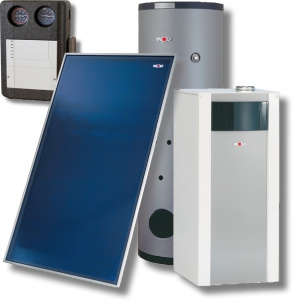 Wolf Sonnenpaket Ölbrennwert COB-2-20 2x Kollektor F3-1, 1 HK, SEM-2-300