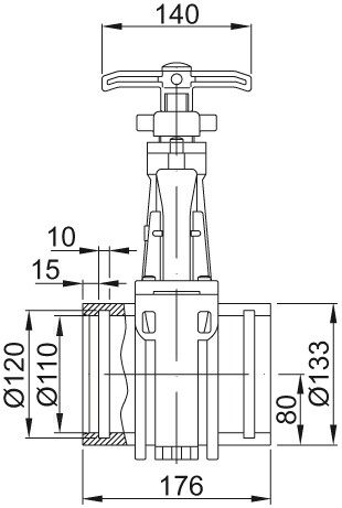 ACO Zulaufschieber 2x Steckmuffe 110mm mit Lippendichtring