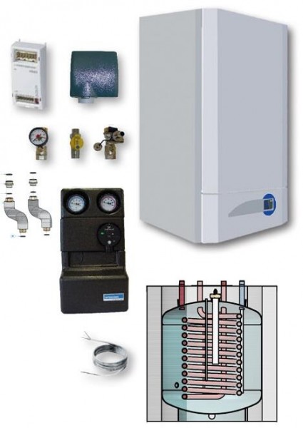 INTERDOMO Gas Brennwert Paket US 120 MK 25 kW