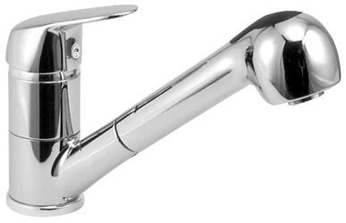 Herzbach Spültisch Einlochbatterie Kappa mit umstellbarer Brause chr