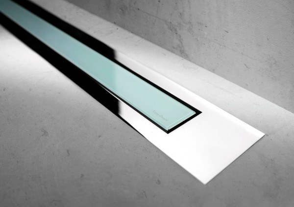 ESS Duschrinne Modulo TAF Design Z-4 Poliert, 90 cm, glass grün