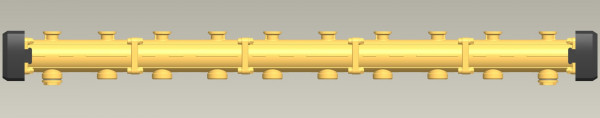 PAW Modulverteiler DN 20 5-fach F 1/2" x 1" AG/3/4" IG Iso Endkappen