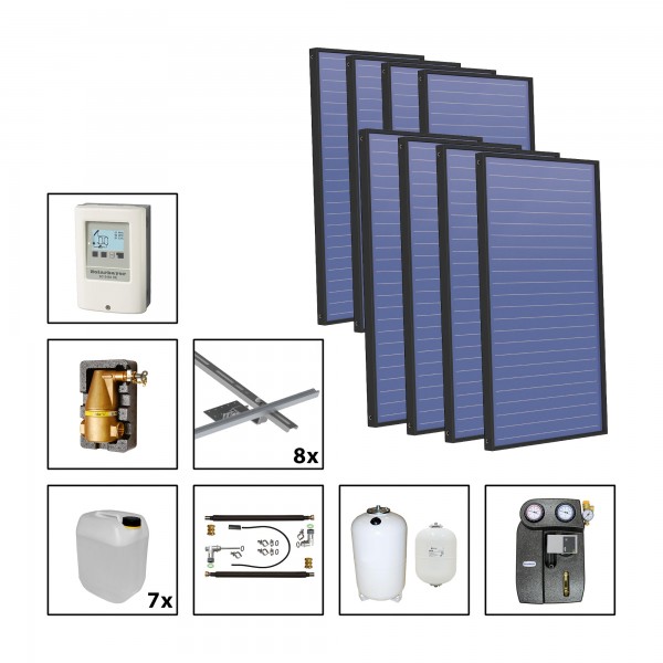 Solarbayer Plus AL Solarpaket 8 - Ziegel Fläche m2: Brutto 22,88 / Apertur 21,54