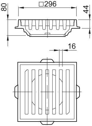 ACO Aufsatzrahmen mit Rost M 125, DN 100 150, verschraubt