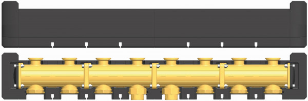 PAW Modulverteiler DN 32 4-fach, F 11/4" x 11/4" IG