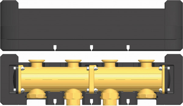 PAW Modulverteiler DN 32 2-fach F 11/4" x 11/4" IG isoliert
