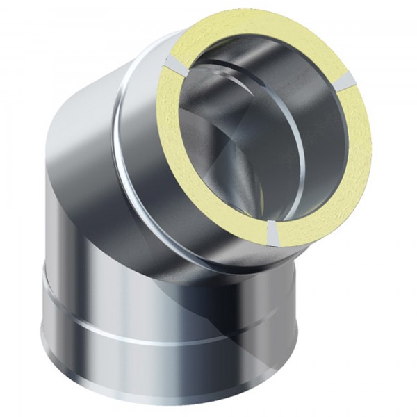 Außenkamin Bogen 45 Grad - 200mm Doppelwandig