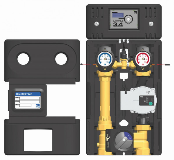 PAW HeatBloC MC43 DN 25 3 Weg H-Misch m Byp MCom 3.4, Motor SR10 Wilo Para STG 2