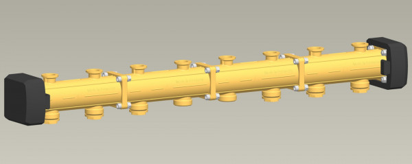 PAW Modulverteiler DN 20 4-fach F 1/2" x 1" AG/3/4" IG Iso Endkappen