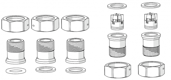 LK Armatur LK 551 Verschraubungssatz G3/4 x 1 zwei Rückschlagventile