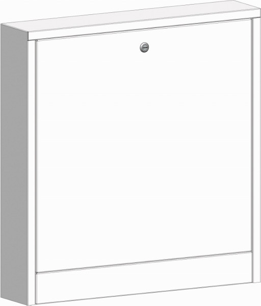 PAW AP Schrank Station 750 x 774 x 150mm Münzschloss, RAL9016 gepulvert