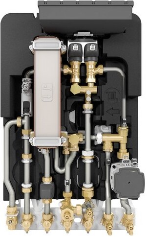 Junkers Bosch Wohnungsstation Flow F8000 35 MS 35 kW Glas Gehäuse weiß AP