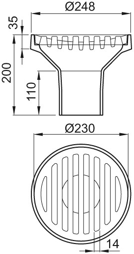 ACO Bodenablauf DN 100 M 125