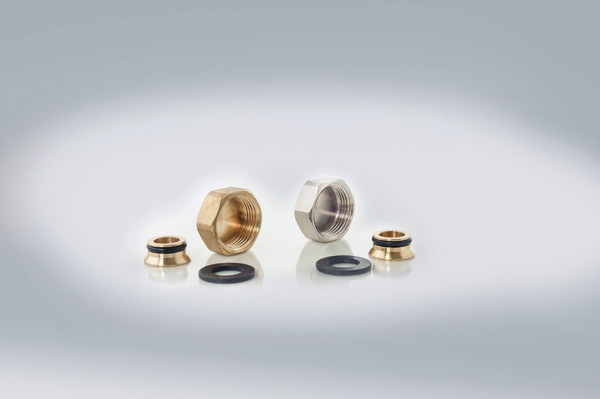 EMPUR Verschlusskappe 3/4" IG MS vernickelt mit Eurokonus und Dichtung