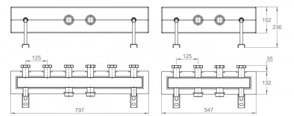 LK Armatur LK 860 1-fach Verteilerleiste G1/2 mit hydraulischer Weiche