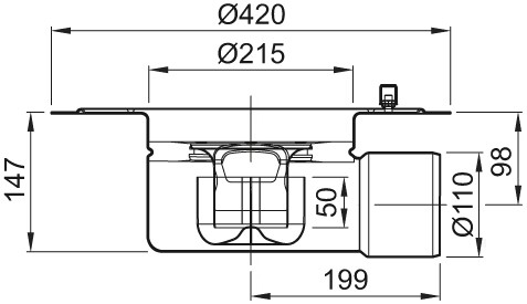 ACO Bodenablauf Variant CR DN 100 Stutzenn. 1,5Grad Klebefl. o GV
