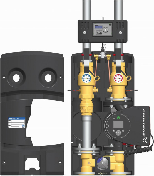 PAW HeatBloC MC43 DN 40 3-Wege H-Mischer MCom 3.4, Motor SR10 GF MAGNA3 40-120F