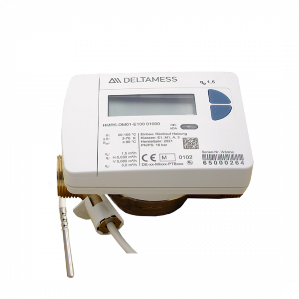 DELTAMESS Kompaktwärmezähler WM-Inline smart OMS qp 1,5 Temperaturfühler 5,2 mm