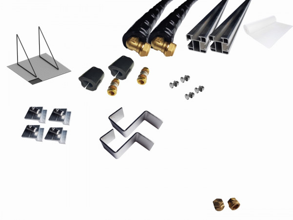 Thermic Energy Montagepaket 1er Grundset FK253 Flachdachaufständerung 20Grad senkrecht