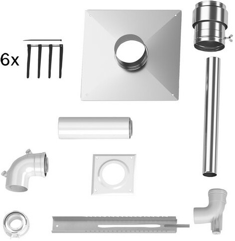 Junkers Bosch Paket FC Set60 C93x zum Schacht, d= 60/100mm, Edelstahl