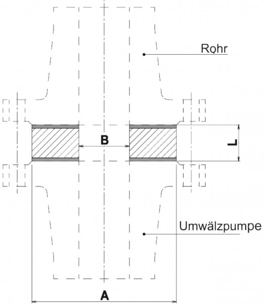 Lowara Pumpe Ausgleichsstück DN40 L:30 FL PN10 Grauguss