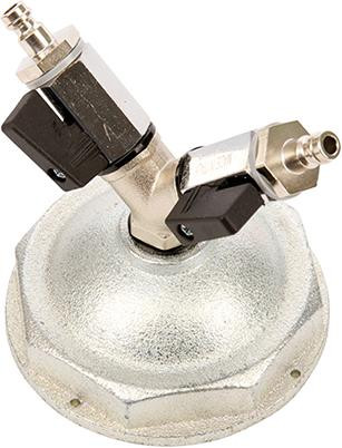 Gasprüfanschl.Übertström Einrohr DN40 m.2xKugelha.