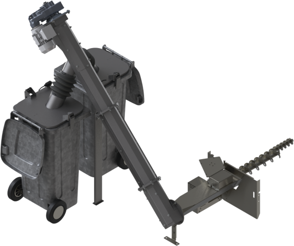 Ascheaustragung in zwei 120Liter-Tonnen inkl.Regelung