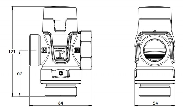 LK Armatur LK 551 Brauchwassermischer G11/4 x 11/2 25-45 Grad C
