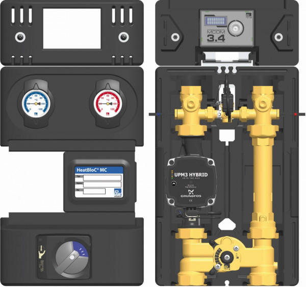 PAW HeatBloC MC46 DN 25 3-Wege H-Misch MCom 3.4, Mot SR10 GF UPM3 Hybrid 25-70