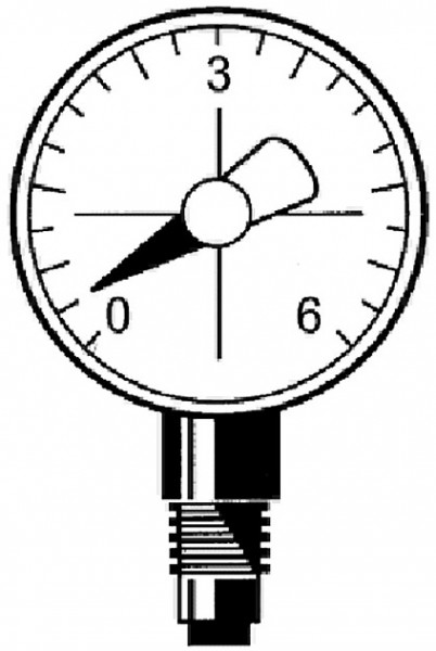Grundfos Manometer Gehäuse 63mm, R 1/4" 0 6 bar