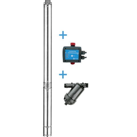 ewuaqua iWater eco3 4-40 TBPumpe 3" Beregnungspaket 3" Tiefbrunnenpumpen-Komplettpaket