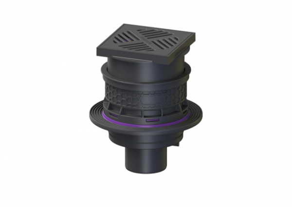 KESSEL Kellerablauf Universale Plus senkr., schwarz, Geruchsverschluss, WU