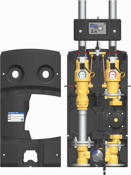 PAW HeatBloC MC43 DN 40 3-Wege H-Mischer MCom 3.4, Motor SR10 GF UPMXL GEO 32-125